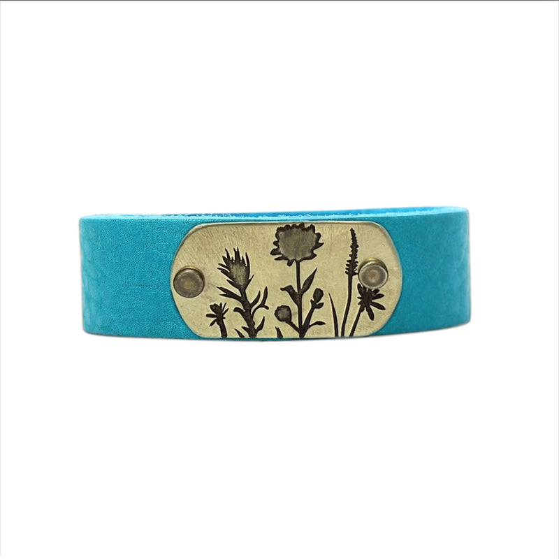 Wildflower Leather Cuff