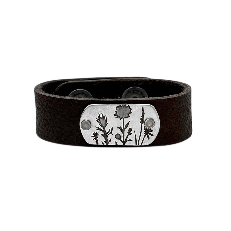 Wildflower Leather Cuff