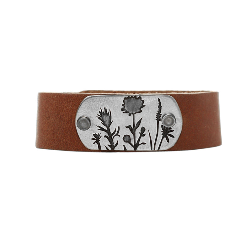 Wildflower Leather Cuff