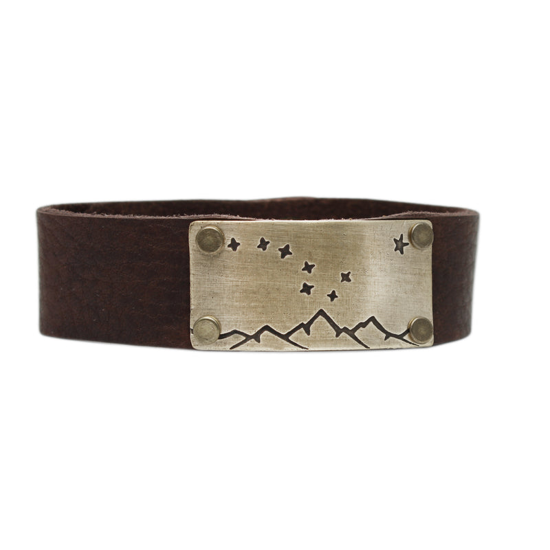 Big Dipper Leather Cuff Bracelet, [variant_title], daphne lorna
