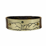 Yosemite Leather Cuff Bracelet, Espresso / Antique Brass / Women's, daphne lorna