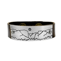 Yosemite Leather Cuff Bracelet, Espresso / Matte Silver / Women's, daphne lorna