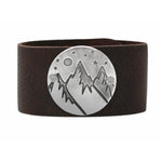 High Alpine Leather Cuff Bracelet, Espresso / Matte Silver / Women's, daphne lorna