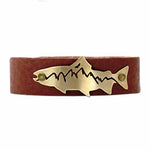 Mountain Trout Leather Cuff Bracelet