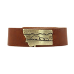 Mama and Cubs in Montana  Leather Cuff Bracelet