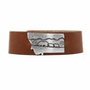 Mama and Cubs in Montana  Leather Cuff Bracelet, Montana Whiskey / Matte Silver / Women's, daphne lorna