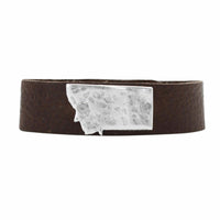 Montana Leather Cuff Bracelet, Espresso / Matte Silver / Women's, daphne lorna