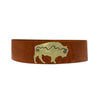 Mountains on Buff Leather Cuff Bracelet