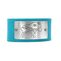 Mountain Goat in Glacier Park Leather Cuff