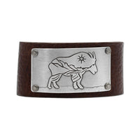 Mountain Goat in Glacier Park Leather Cuff