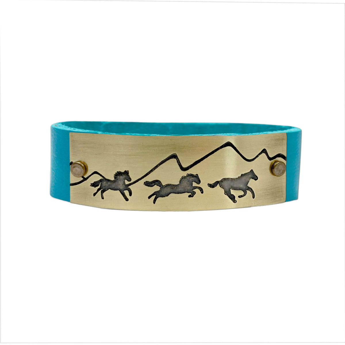 Wild Horses Leather Cuff Bracelet