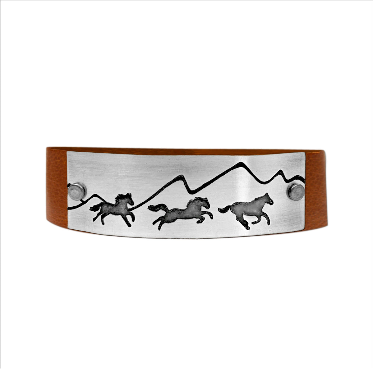 Wild Horses Leather Cuff Bracelet