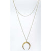 Moon Long Layered Necklace, Antique Brass, daphne lorna