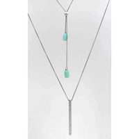 Twig Long Layered Necklace, Matte Silver, daphne lorna