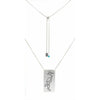Blue Heron Rectangular Long Layered Necklace, Matte Silver / Chain, daphne lorna