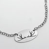Antlers Necklace, Matte Silver / Chain, daphne lorna