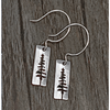 P Pine Tree Earrings, Matte Silver, daphne lorna