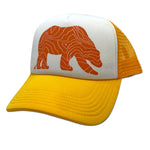 Rocky Bear Trucker Hat, Gold and White, daphne lorna