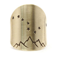Big Dipper Adjustable Ring featuring mountain and star designs, perfect for star-gazing enthusiasts.