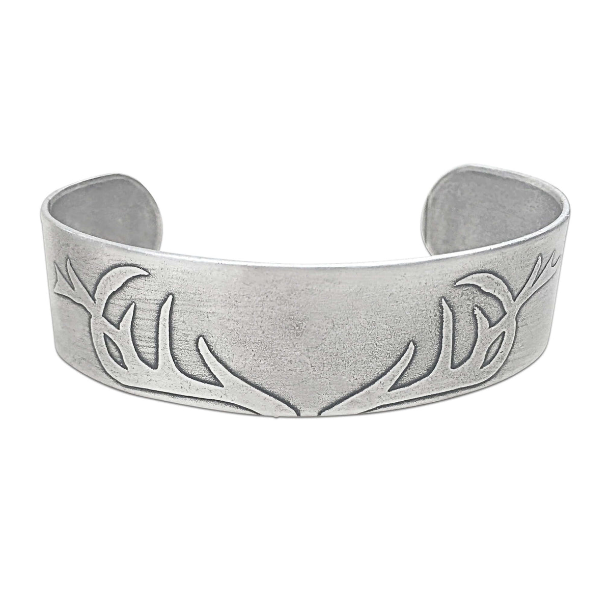 Antlers Cuff Bracelet, Matte Silver, daphne lorna