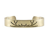 Elk Antlers Cuff Bracelet, Antique Brass / Women's, daphne lorna