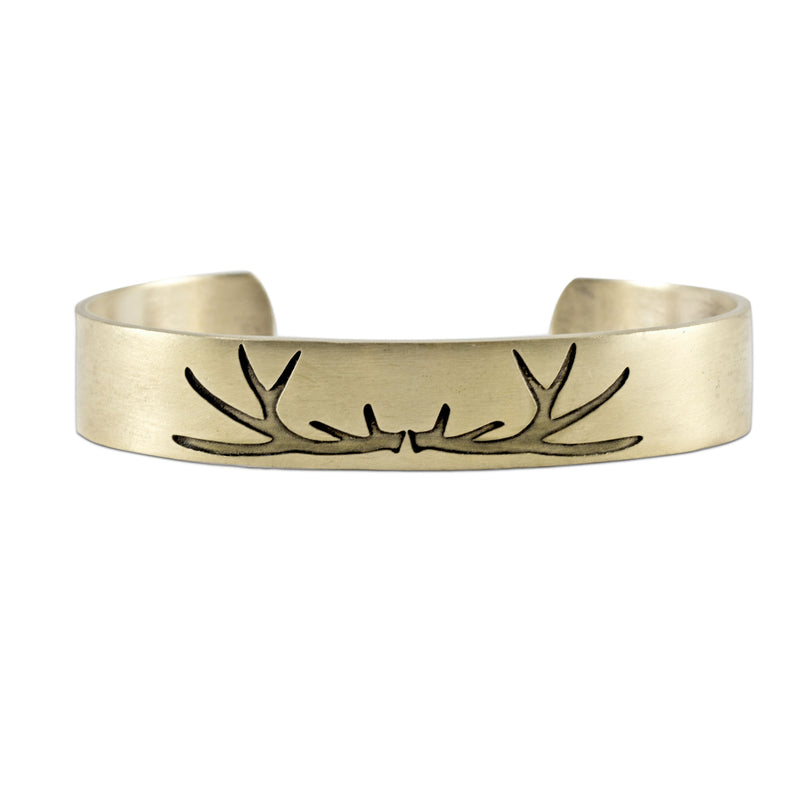Elk Antlers Cuff Bracelet, Antique Brass / Women's, daphne lorna