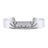 Elk Antlers Cuff Bracelet, Matte Silver / Women's, daphne lorna
