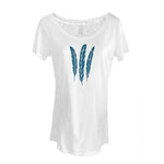 Feathers Organic Scoop Shirt, xs / White, daphne lorna