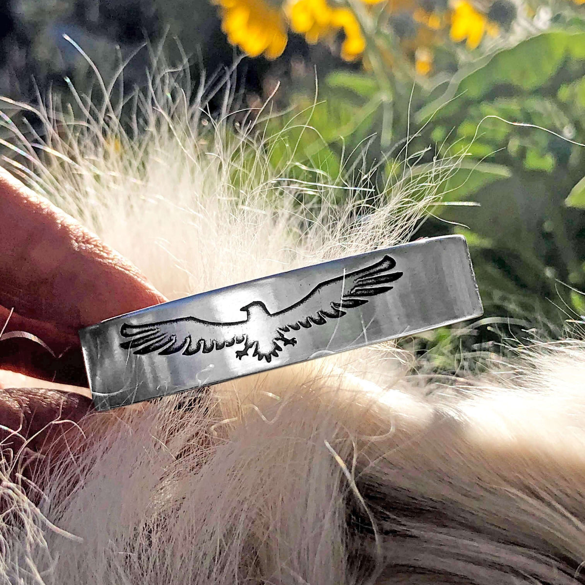 Freebird Cuff Bracelet- Eagle Bird bracelet for men and women displayed with intricate eagle design.