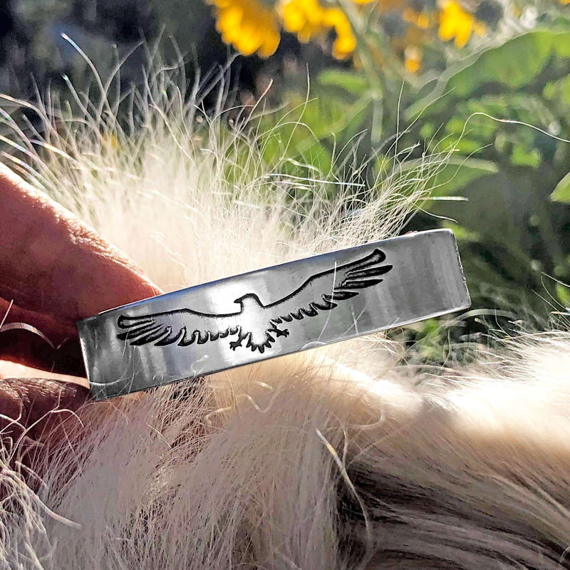 Freebird Cuff Bracelet- Eagle Bird bracelet for men and women displayed with intricate eagle design.