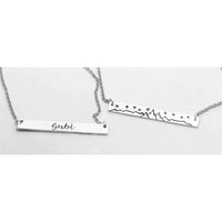 High Alpine Necklace featuring a personalized nameplate and mountain design, crafted in silver with adjustable chain.