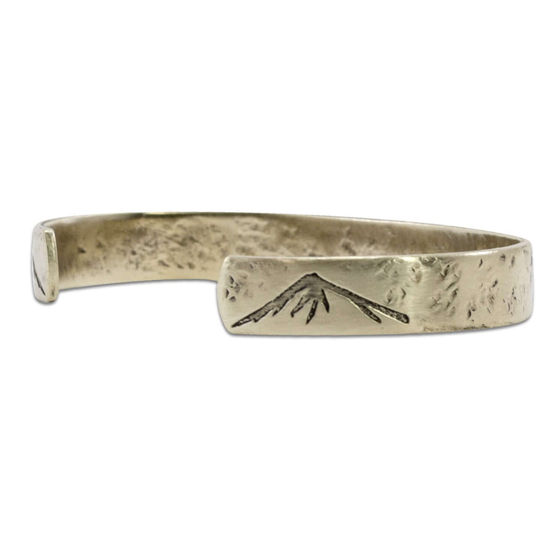 Mountain Peaks Cuff Bracelet featuring mountain peaks, perfect for outdoor enthusiasts and adventure lovers.