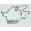 Simple Teton Mountain Necklace, Matte Silver / Beaded chain, daphne lorna