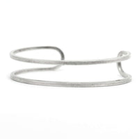 Open Space Cuff Bracelet in Matte Silver finish with a refined, modern design showcasing an elegant open space.