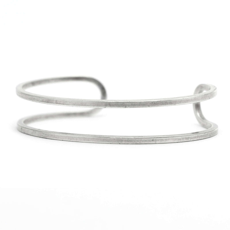 Open Space Cuff Bracelet in Matte Silver finish with a refined, modern design showcasing an elegant open space.