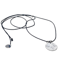 Rising Wolf Necklace showcasing a detailed topographic map design, perfect for nature lovers and outdoor enthusiasts.