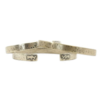 Skinny Bear Cuff Bracelet featuring unique acid-free etching and hammered texture, perfect for animal lovers.