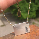 Spruce Necklace, Matte Silver / Beaded Chain, daphne lorna