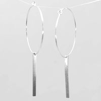 Twigs Hoop Earrings in Matte Silver featuring sleek twig design and classic hoop style.