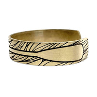 Upstream Cuff Bracelet - Paddle River Rafting Adventure featuring a unique paddle design on a brass cuff.