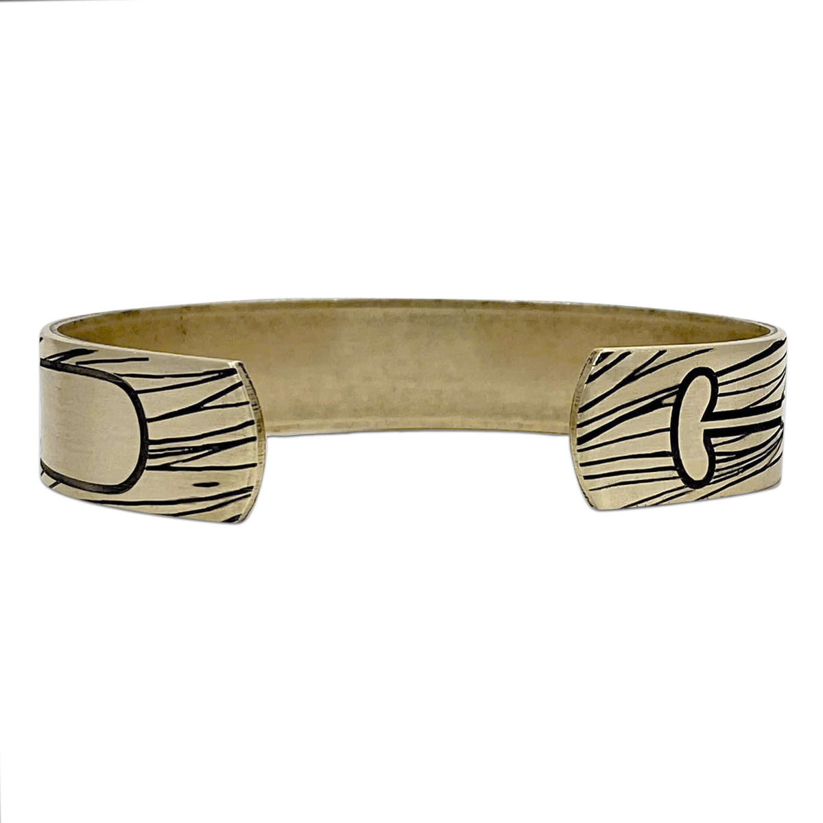 Upstream Cuff Bracelet - Paddle River Rafting Adventure featuring etching of paddle design on cuff.