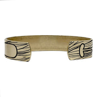 Upstream Cuff Bracelet - Paddle River Rafting Adventure featuring etching of paddle design on cuff.