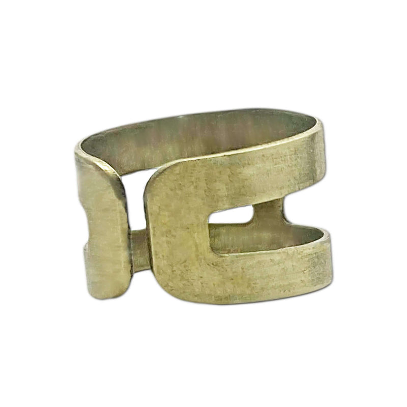 Wide Open Adjustable Ring in antique brass finish, featuring a unique, slightly tapered design for any occasion.