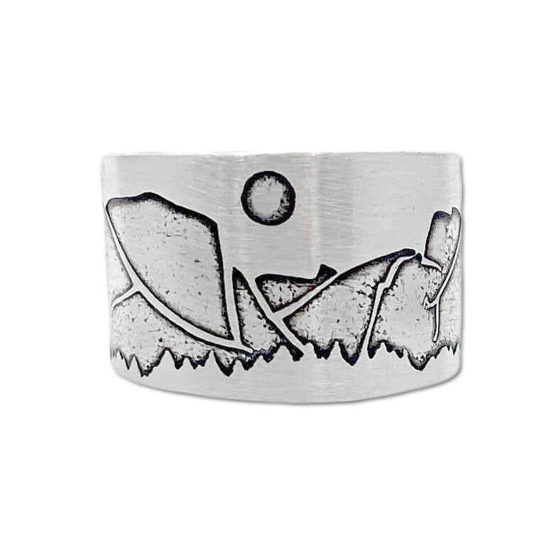 Yosemite Adjustable Ring featuring a detailed landscape design capturing the essence of Yosemite National Park.